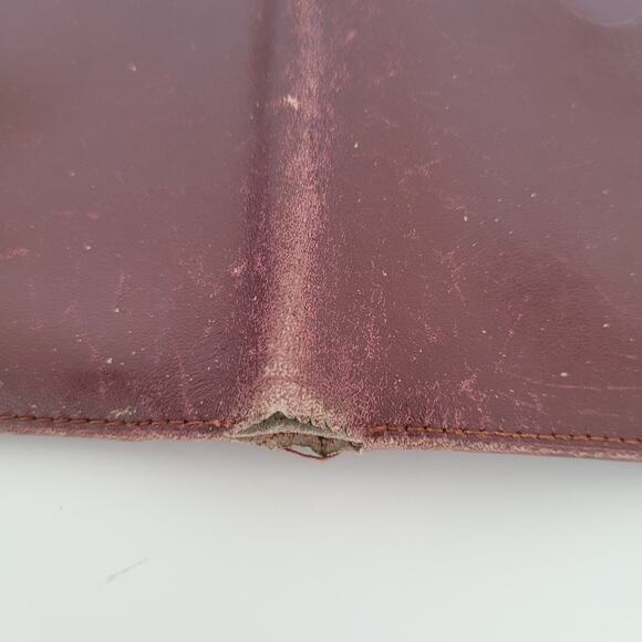 Cartier Vintage Bifold Leather Bordeaux Red Wallet Large Credit Card Checkbook - Picture 9 of 10